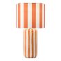 Cicada Table Lamp Orange Ceramic and Polished Chrome With Shade