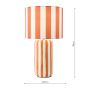 Cicada Table Lamp Orange Ceramic and Polished Chrome With Shade