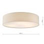 Cierro 6 Light Flush Taupe 80cm