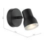 Clint Bathroom Wall Spotlight Matt Black IP44