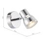 Clint Bathroom Wall Spotlight Polished Chrome IP44