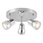 Clint 3 Light Bathroom Plate Spotlight Polished Chrome IP44