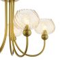Cognac 5 Light Semi-Flush Satin Gold and Champagne Ribbed Glass