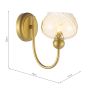 Cognac Wall Light Satin Gold and Champagne Ribbed Glass