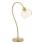 Cognac Table Lamp Satin Gold and Champagne Ribbed Glass