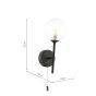 Cohen Wall Light Matt Black With Clear Hammered Glass