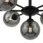 Cohen 7 Light Pendant Matt Black With Smoked Glass