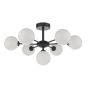 Cohen 7 Light Pendant Matt Black With Opal Glass