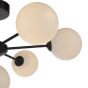 Cohen 7 Light Pendant Matt Black With Opal Glass