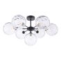 Cohen 7 Light Pendant Matt Black With Clear Dimpled Glass