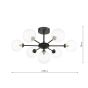 Cohen 7 Light Pendant Matt Black With Clear Hammered Glass