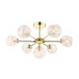 Cohen 7 Light Semi Flush Polished Gold With Closed Organic Amber Glass