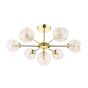 Cohen 7 Light Semi Flush Polished Gold With Closed Organic Amber Glass