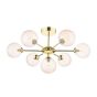 Cohen 7 Light Semi Flush Polished Gold With Amber Hammered Glass