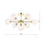 Cohen 7 Light Semi Flush Polished Gold With Amber Hammered Glass