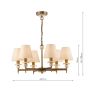 Colenza 6 Light Pendant Antique Bronze and Travertine Fitting Only