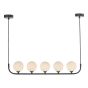 Cradle 5 Light Bar Pendant Matt Black With Opal Glass
