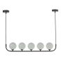 Cradle 5 Light Bar Pendant Matt Black With Opal Glass