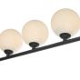 Cradle 5 Light Bar Pendant Matt Black With Opal Glass