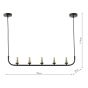 Cradle 5 Light Bar Pendant Matt Black Frame Only