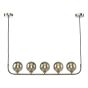 Cradle 5 Light Bar Pendant Polished Chrome With Smoked Glass