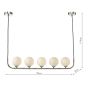Cradle 5 Light Bar Pendant Polished Chrome With Opal Glass