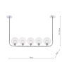 Cradle 5 Light Bar Pendant Polished Chrome With Clear/Opal Glass