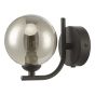Cradle 1 Light Wall Light Matt Black With Smoked Glass