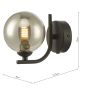 Cradle 1 Light Wall Light Matt Black With Smoked Glass