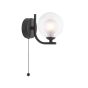 Cradle Wall Light Matt Black With Clear/Opal Glass