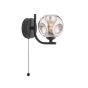 Cradle 1 Light Wall Light Matt Black With Closed Organic Smoked Glass