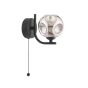 Cradle 1 Light Wall Light Matt Black With Closed Organic Smoked Glass