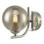 Cradle 1 Light Wall Light Polished Chrome With Smoked Glass