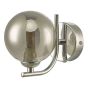 Cradle 1 Light Wall Light Polished Chrome With Smoked Glass