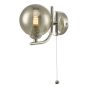 Cradle 1 Light Wall Light Polished Chrome With Smoked Glass