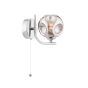 Cradle 1 Light Wall Light Polished Chrome With Closed Organic Smoked Glass