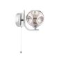 Cradle 1 Light Wall Light Polished Chrome With Closed Organic Smoked Glass