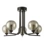 Cradle 5 Light Semi Flush Matt Black With Smoked Glass