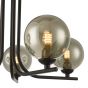Cradle 5 Light Semi Flush Matt Black With Smoked Glass