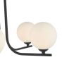 Cradle 5 Light Semi Flush Matt Black With Opal Glass
