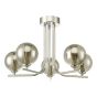 Cradle 5 Light Semi Flush Polished Chrome With Smoked Glass