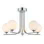 Cradle 5 Light Semi Flush Polished Chrome With Opal Glass