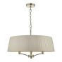Cristin 4 Light Pendant Antique Brass With Taupe Shade