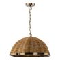 Cusco Pendant Satin Bronze and Dark Rattan Shade