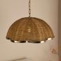 Cusco Pendant Satin Bronze and Dark Rattan Shade