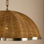 Cusco Pendant Satin Bronze and Dark Rattan Shade