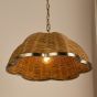 Cusco Pendant Satin Bronze and Dark Rattan Shade