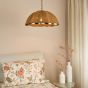 Cusco Pendant Satin Bronze and Dark Rattan Shade