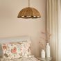 Cusco Pendant Satin Bronze and Dark Rattan Shade