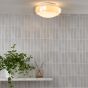 Dagon 3 Light Bathroom Ceiling Light Amber Glass and Opal Glass IP44